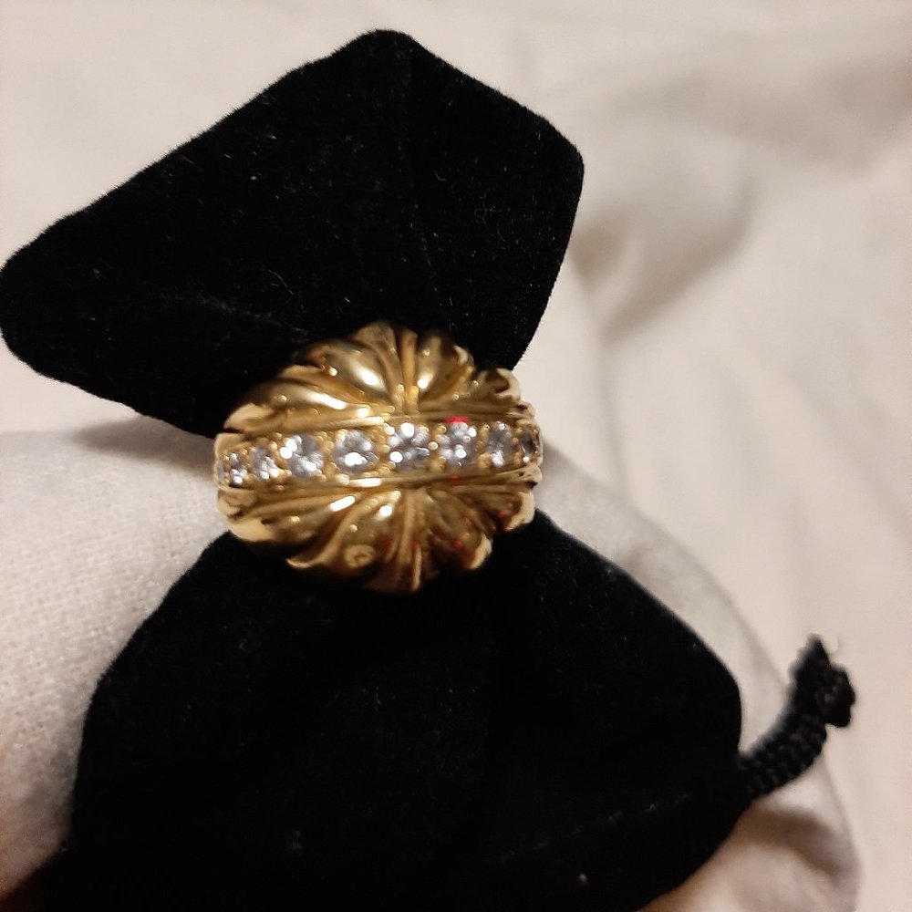 Diamond &14 K Gold Bombay style Ring EUC!
